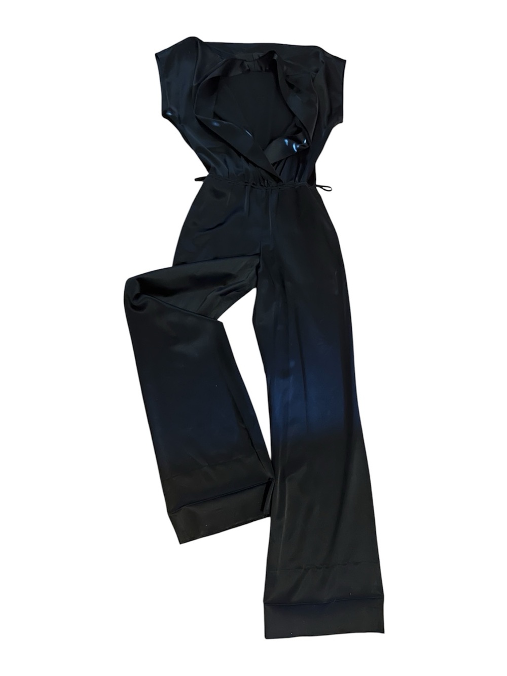 SALE! L’AGENCE Black Satin Jumpsuit Cocktail Tuxedo Evening 0
